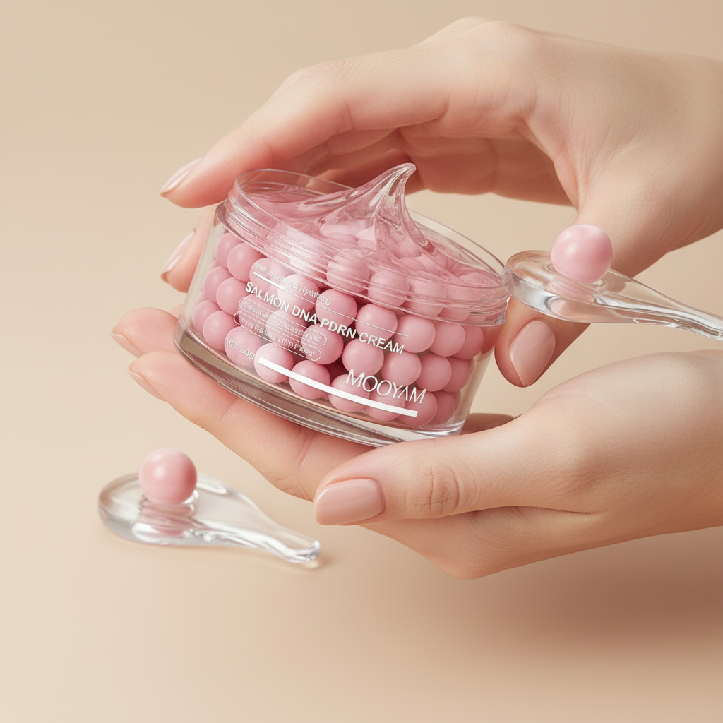 Lumzora Radiance Cream held in elegant hands with natural light